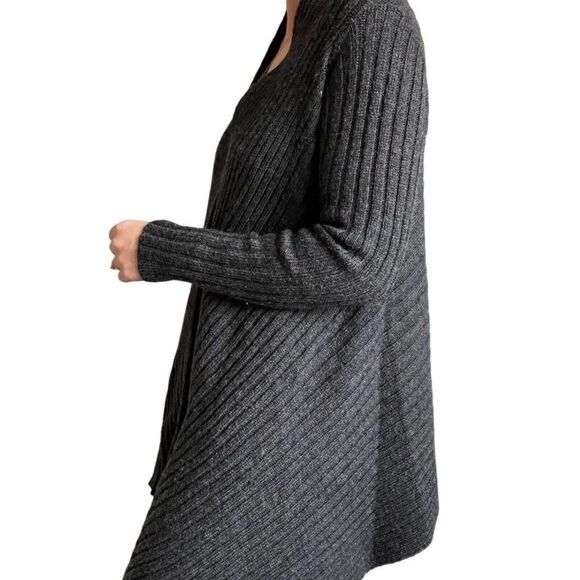 Peregrine Womens Charcoal Gray 100% Wool Chunky Ribbed Oversized Cardigan Sz S - Picture 4 of 9